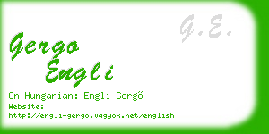 gergo engli business card