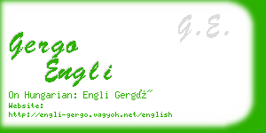 gergo engli business card